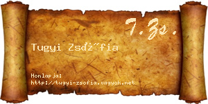 Tugyi Zsófia névjegykártya